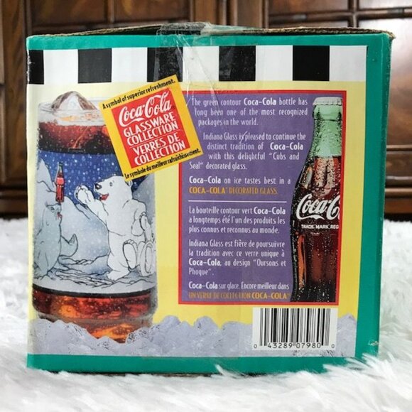 NWOT Set of 6 Vintage Coca-Cola 'Cubs and Seal' Decorated 16oz Glasses Set - Picture 11 of 16